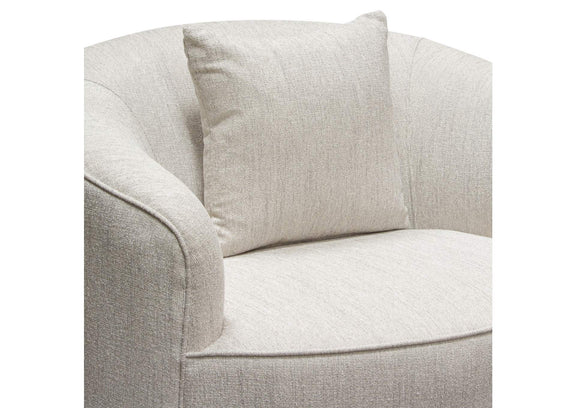 RAVENCHCM Raven Chair In Light Cream Fabric W/ Brushed Silver Accent Trim