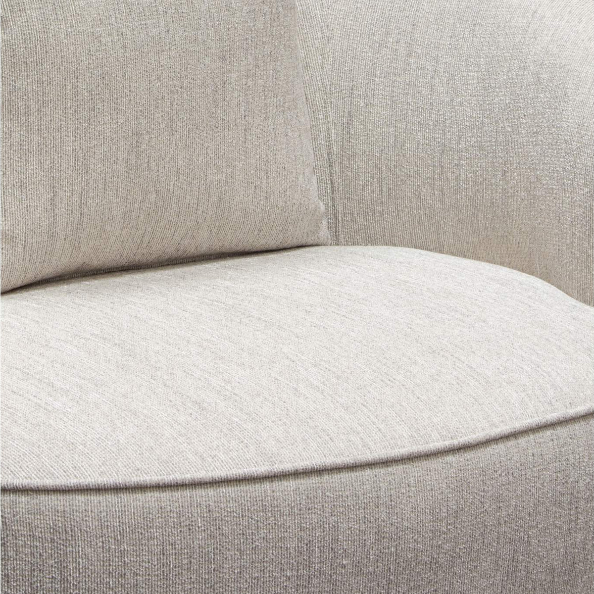 RAVENCHCM Raven Chair In Light Cream Fabric W/ Brushed Silver Accent Trim