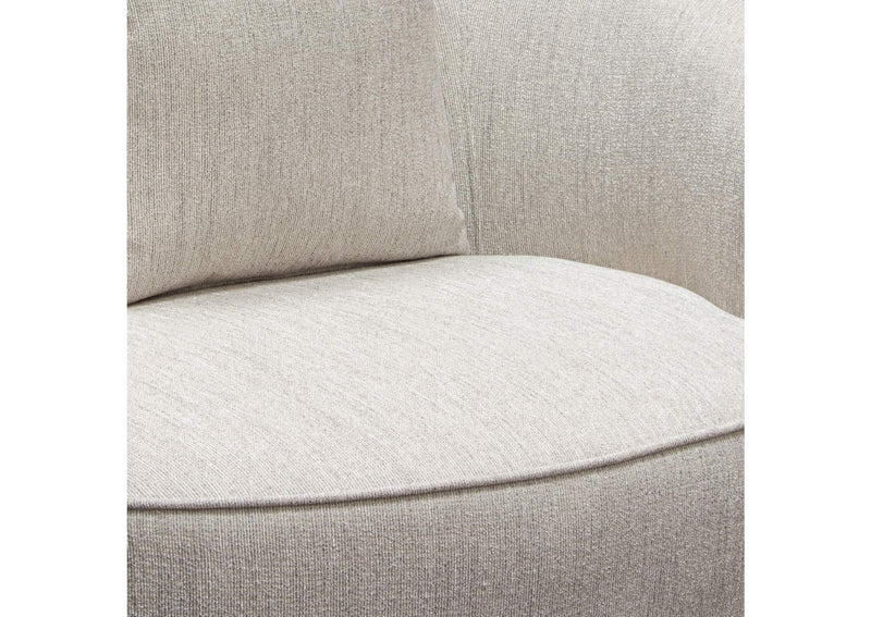RAVENCHCM Raven Chair In Light Cream Fabric W/ Brushed Silver Accent Trim