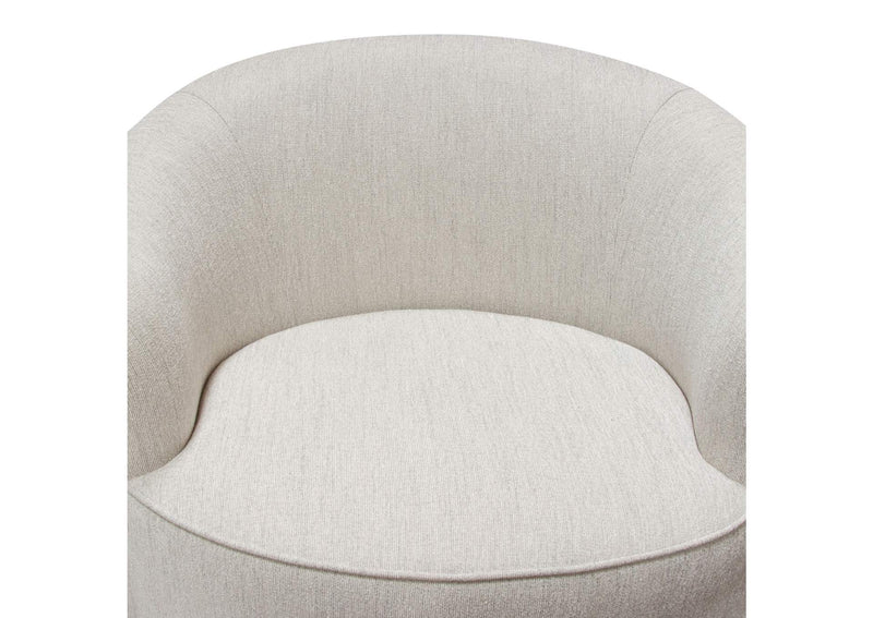 RAVENCHCM Raven Chair In Light Cream Fabric W/ Brushed Silver Accent Trim