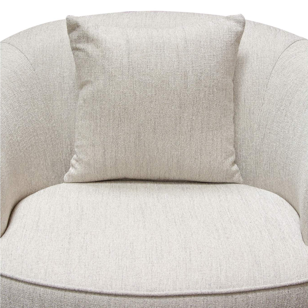 RAVENCHCM Raven Chair In Light Cream Fabric W/ Brushed Silver Accent Trim