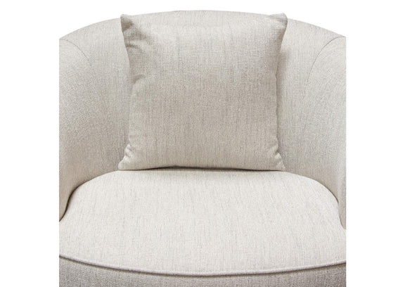 RAVENCHCM Raven Chair In Light Cream Fabric W/ Brushed Silver Accent Trim