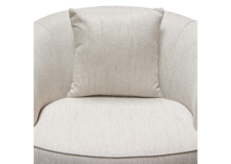 RAVENCHCM Raven Chair In Light Cream Fabric W/ Brushed Silver Accent Trim