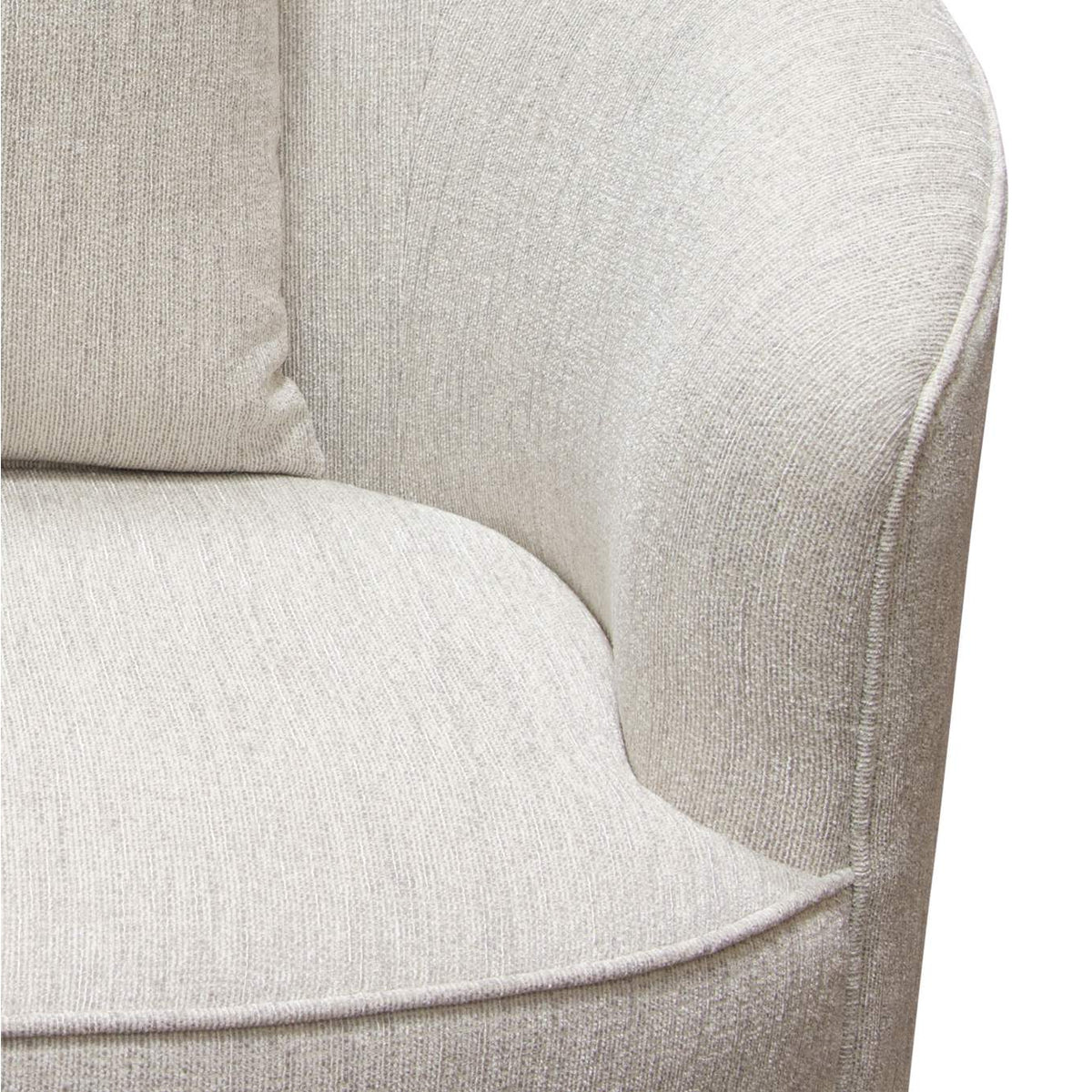 RAVENCHCM Raven Chair In Light Cream Fabric W/ Brushed Silver Accent Trim