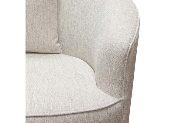 RAVENCHCM Raven Chair In Light Cream Fabric W/ Brushed Silver Accent Trim