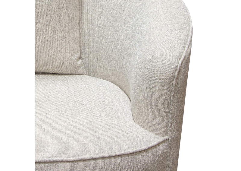 RAVENCHCM Raven Chair In Light Cream Fabric W/ Brushed Silver Accent Trim
