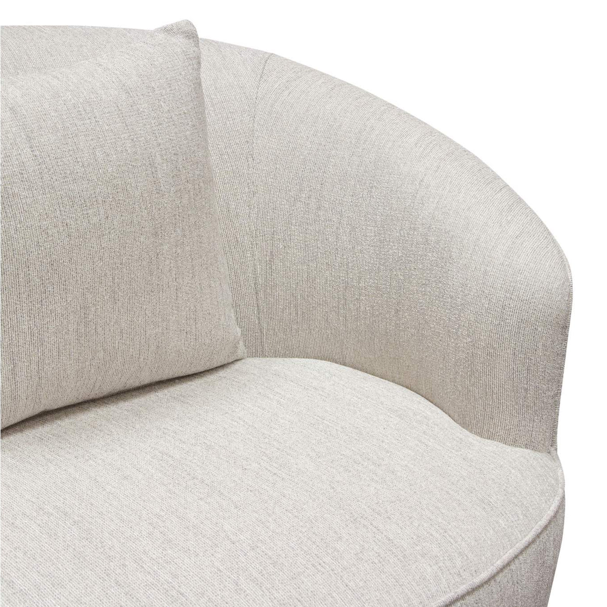 RAVENCHCM Raven Chair In Light Cream Fabric W/ Brushed Silver Accent Trim