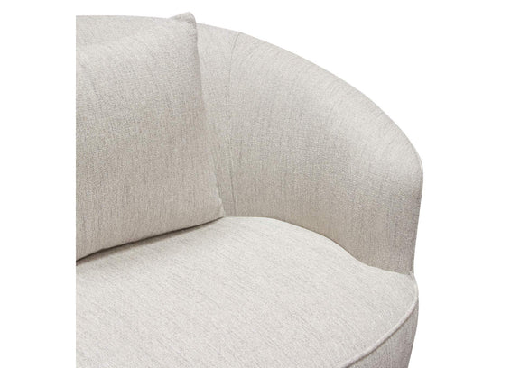RAVENCHCM Raven Chair In Light Cream Fabric W/ Brushed Silver Accent Trim