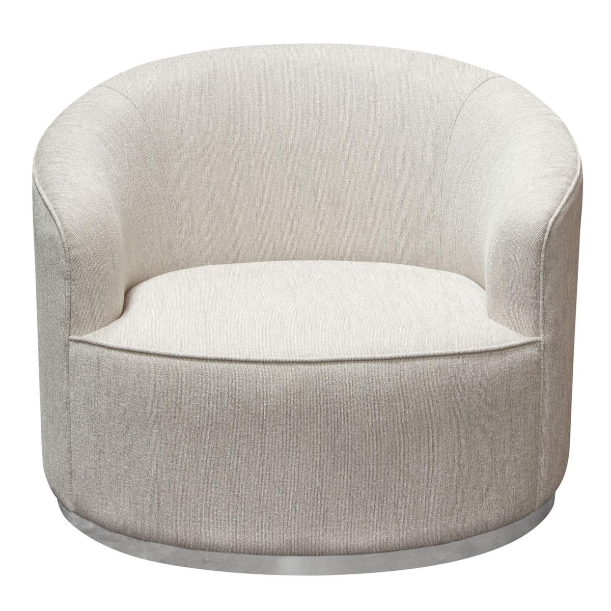 RAVENCHCM Raven Chair In Light Cream Fabric W/ Brushed Silver Accent Trim