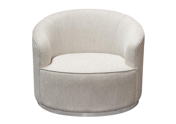RAVENCHCM Raven Chair In Light Cream Fabric W/ Brushed Silver Accent Trim
