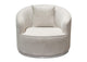 RAVENCHCM Raven Chair In Light Cream Fabric W/ Brushed Silver Accent Trim