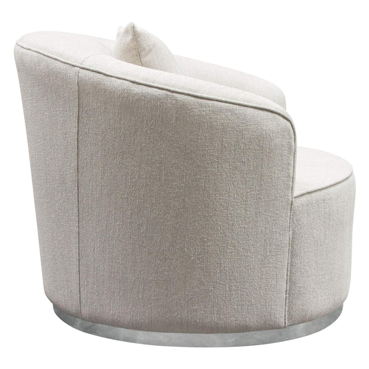 RAVENCHCM Raven Chair In Light Cream Fabric W/ Brushed Silver Accent Trim