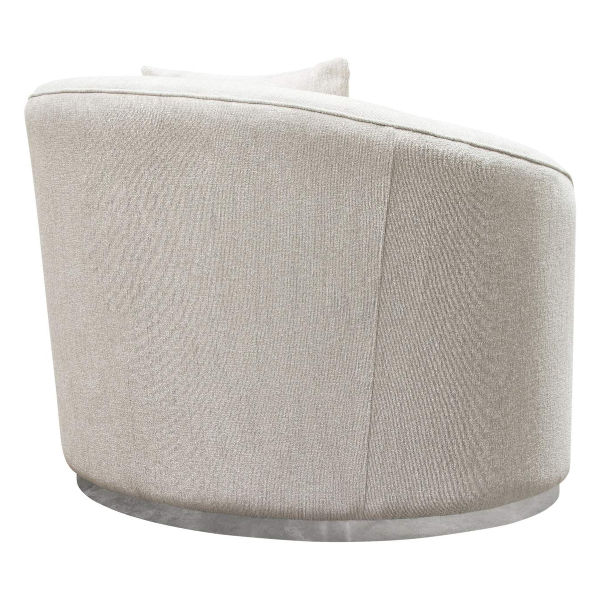 RAVENCHCM Raven Chair In Light Cream Fabric W/ Brushed Silver Accent Trim