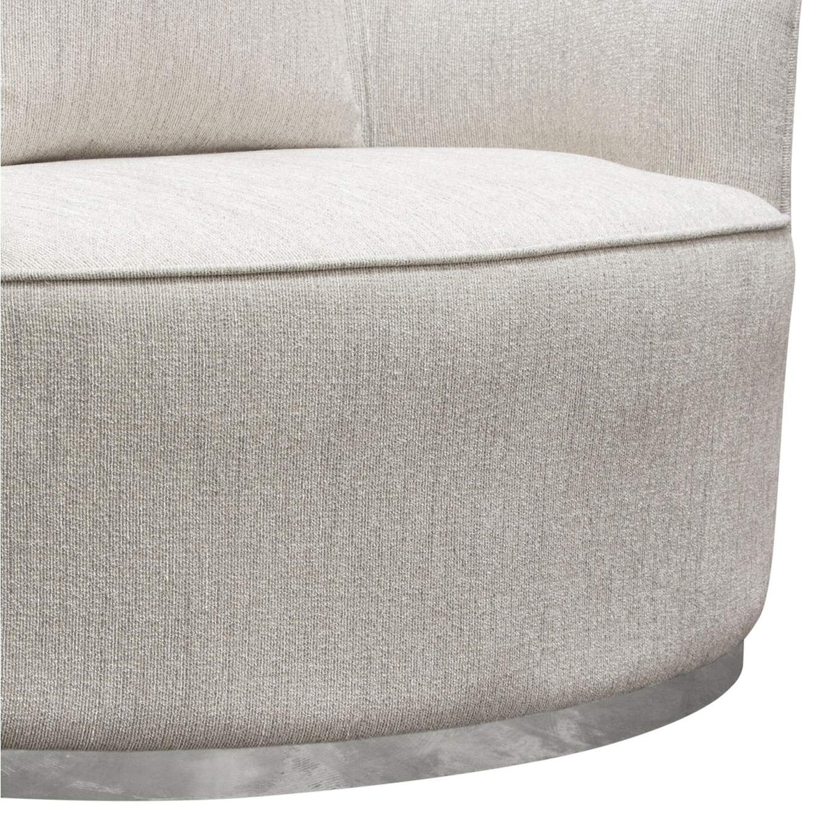 RAVENCHCM Raven Chair In Light Cream Fabric W/ Brushed Silver Accent Trim