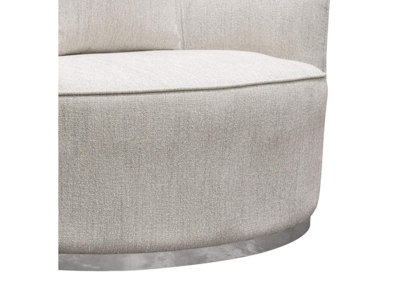 RAVENCHCM Raven Chair In Light Cream Fabric W/ Brushed Silver Accent Trim