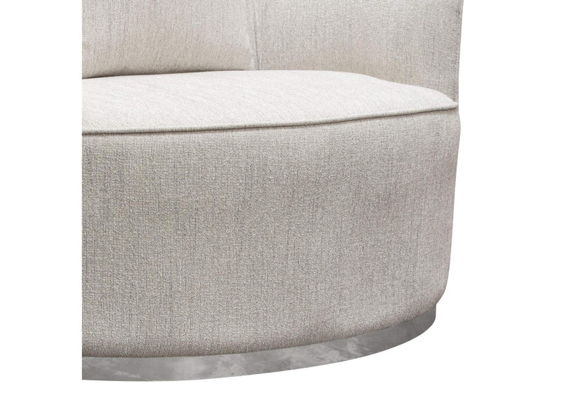RAVENCHCM Raven Chair In Light Cream Fabric W/ Brushed Silver Accent Trim