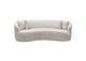 RAVENSOCM Raven Sofa In Light Cream Fabric W/ Brushed Silver Accent Trim