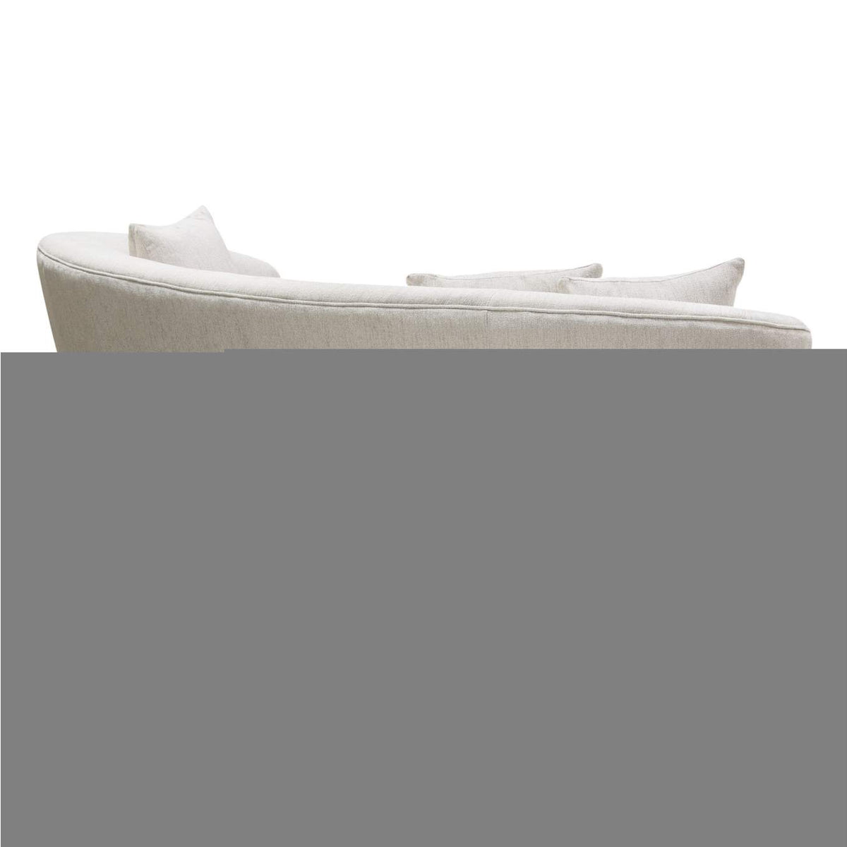 RAVENSOCM Raven Sofa In Light Cream Fabric W/ Brushed Silver Accent Trim