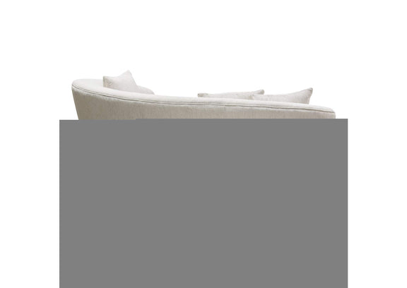 RAVENSOCM Raven Sofa In Light Cream Fabric W/ Brushed Silver Accent Trim
