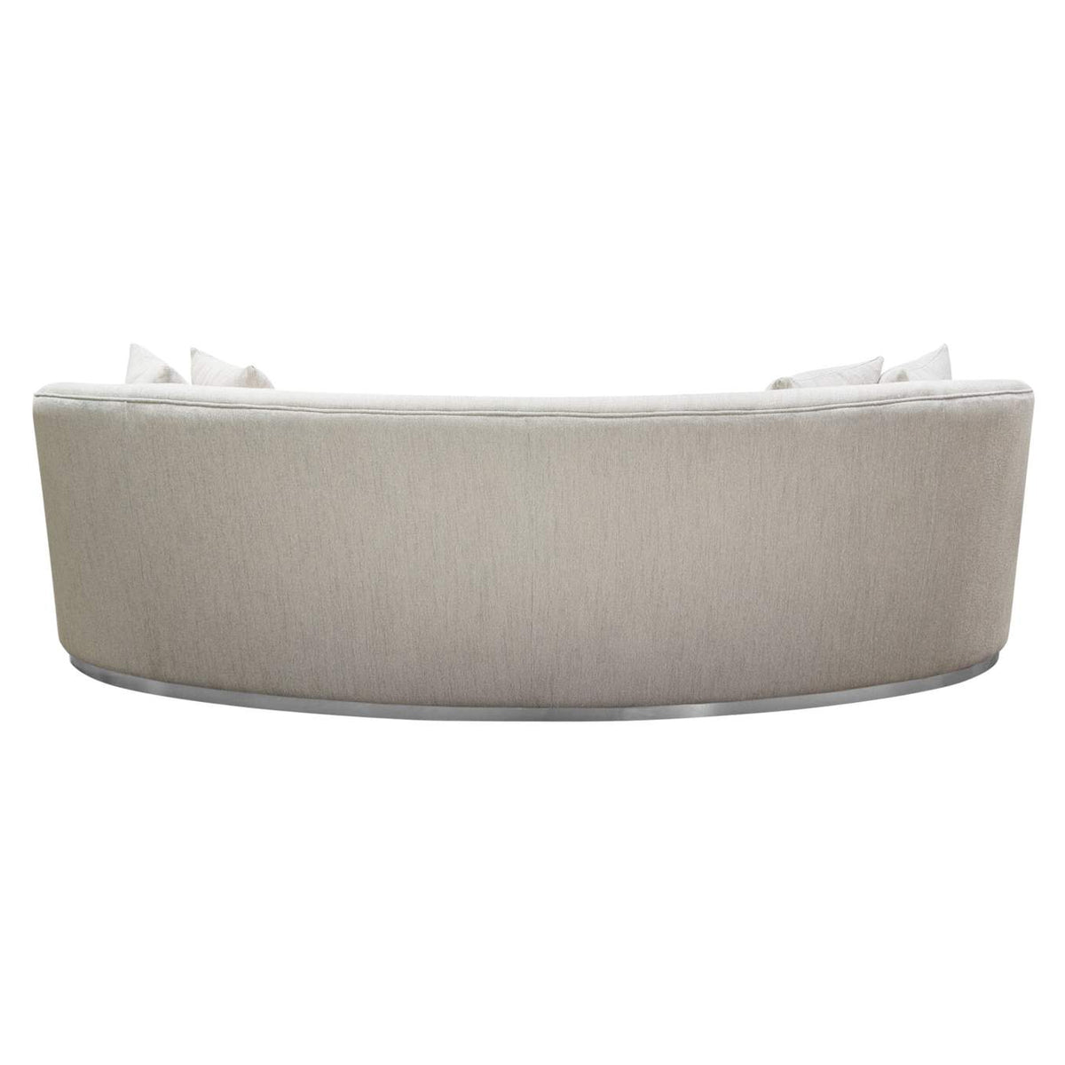RAVENSOCM Raven Sofa In Light Cream Fabric W/ Brushed Silver Accent Trim