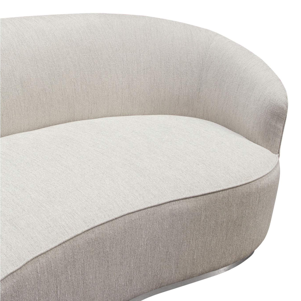 RAVENSOCM Raven Sofa In Light Cream Fabric W/ Brushed Silver Accent Trim