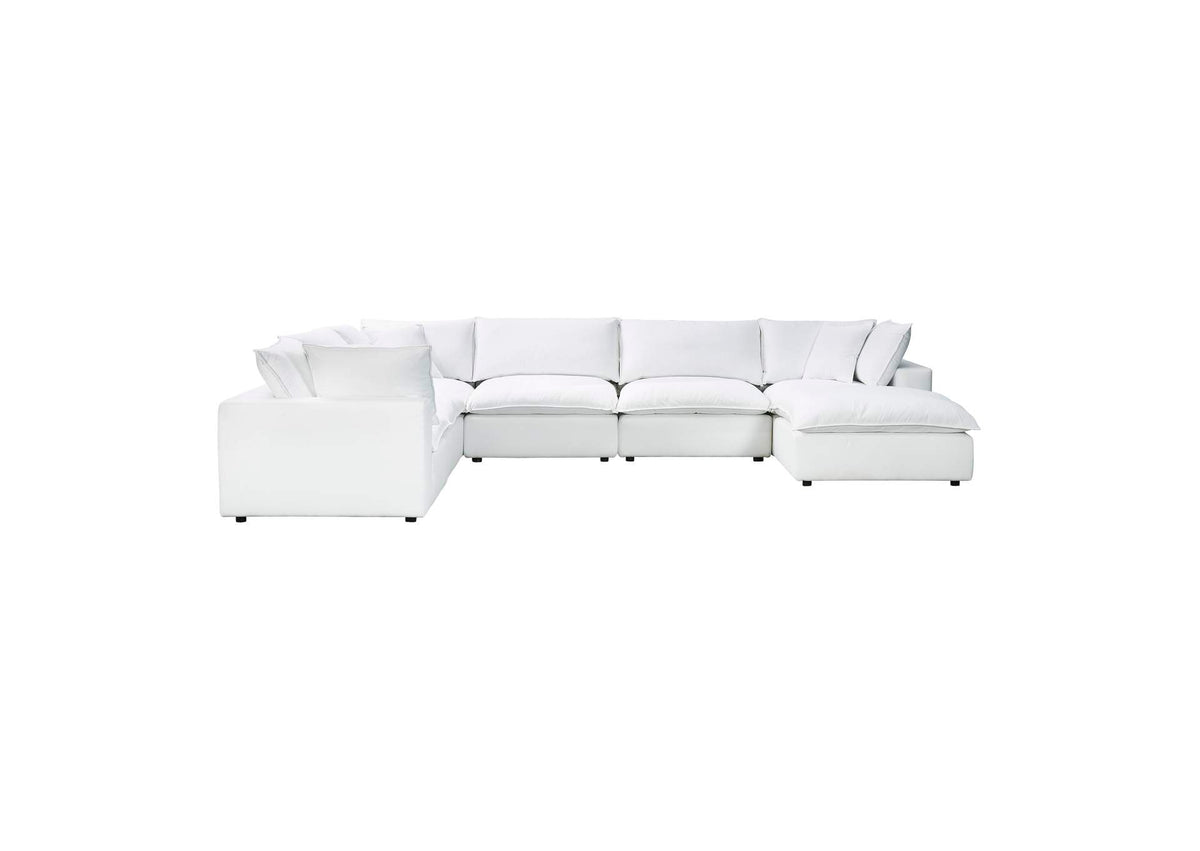 REN-L0092-SEC2 Cali Pearl Performance Fabric Modular Large Chaise Sectional