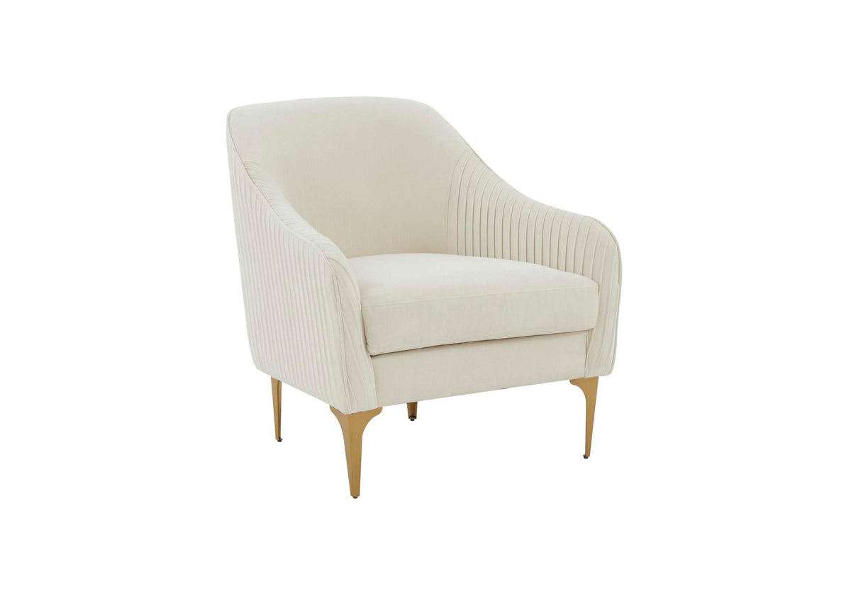REN-L05112 Serena Cream Velvet Accent Chair