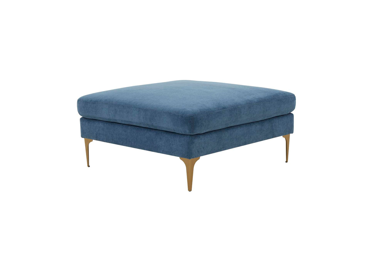 REN-L05121 Serena Blue Velvet Ottoman