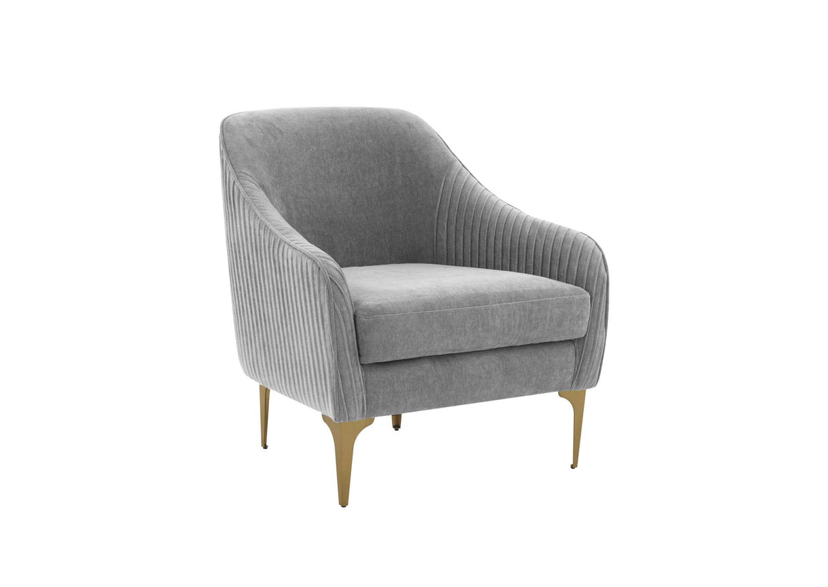 REN-L05132 Serena Gray Velvet Accent Chair