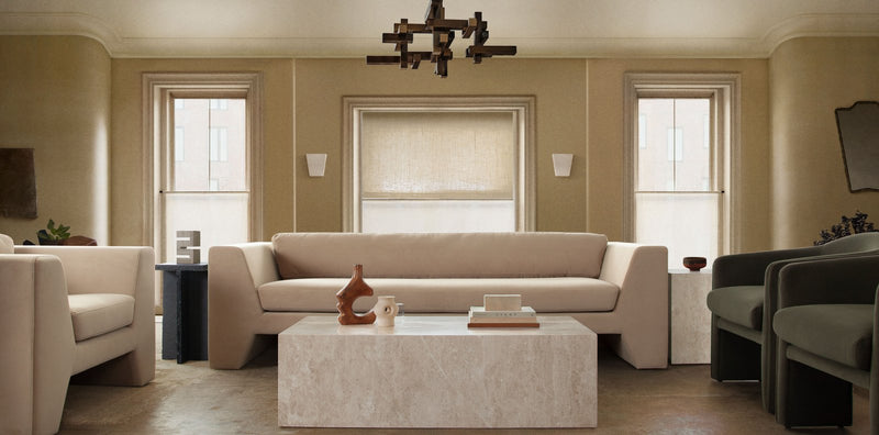 Rift Sofa in Camel Performance Velvet