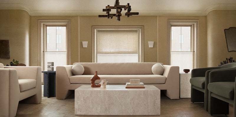 Rift Sofa in Camel Performance Velvet