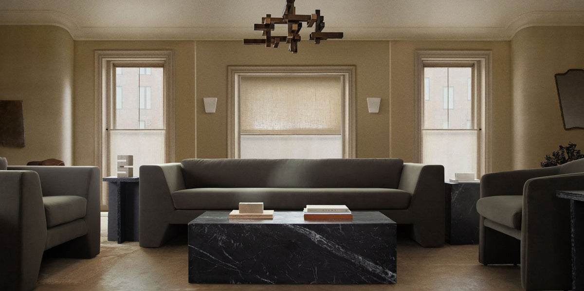 Rift Sofa in Moss Green Performance Velvet