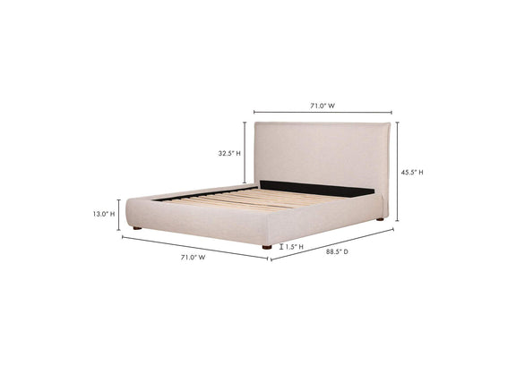 RN-1129-40-0 Luzon Queen Bed Light Grey