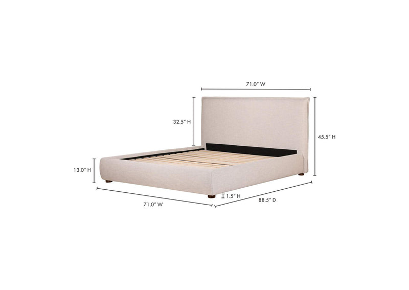 RN-1129-40-0 Luzon Queen Bed Light Grey