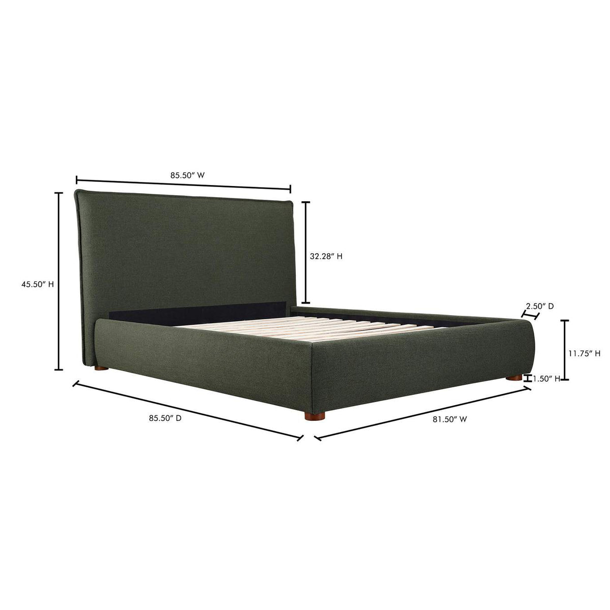 RN-1130-27-0 Luzon King Bed Deep Forest