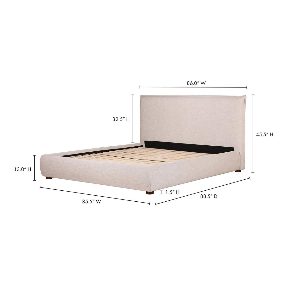 RN-1130-40-0 Luzon King Bed Light Grey