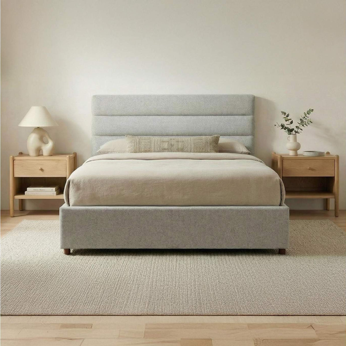 RN-1139-29-0 Takio Queen Bed Light Grey
