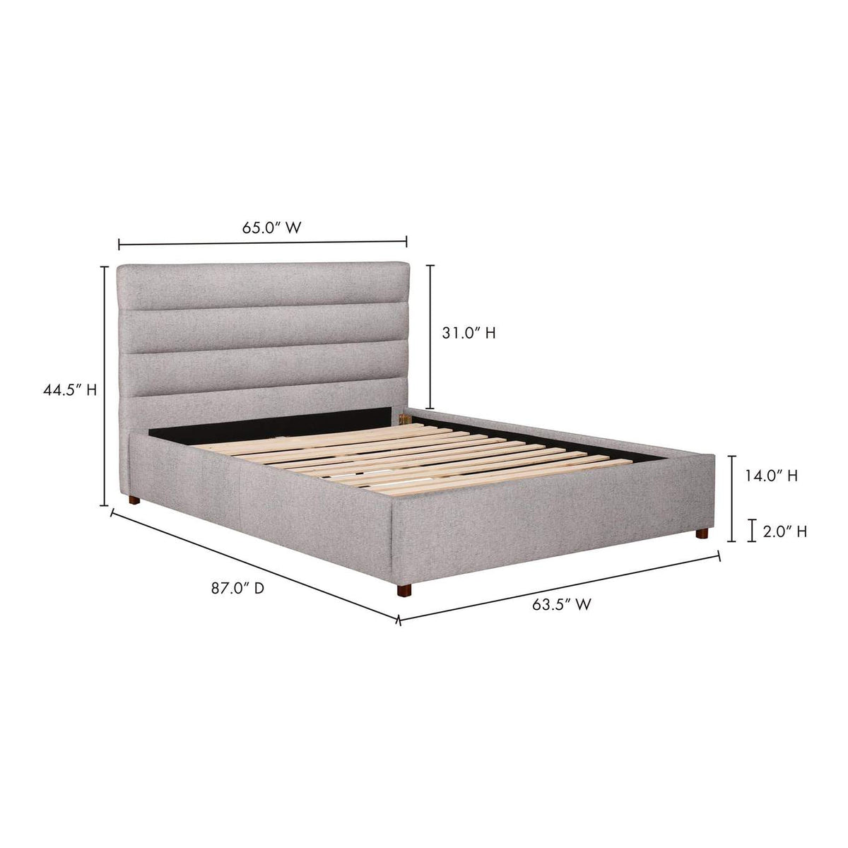 RN-1139-29-0 Takio Queen Bed Light Grey