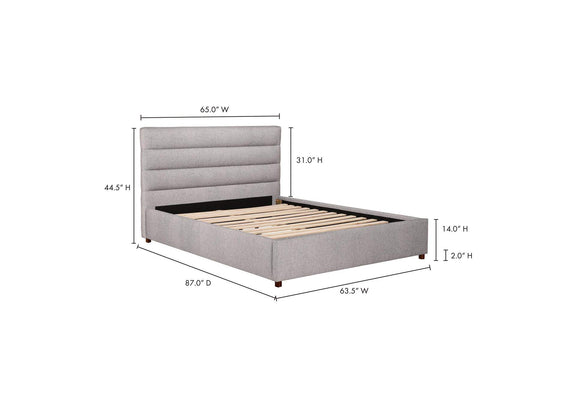 RN-1139-29-0 Takio Queen Bed Light Grey