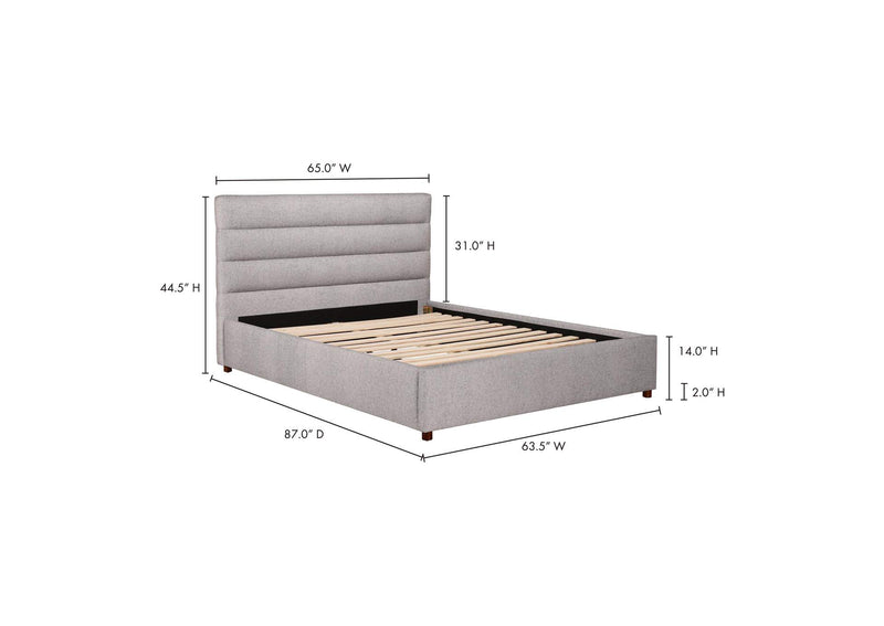 RN-1139-29-0 Takio Queen Bed Light Grey