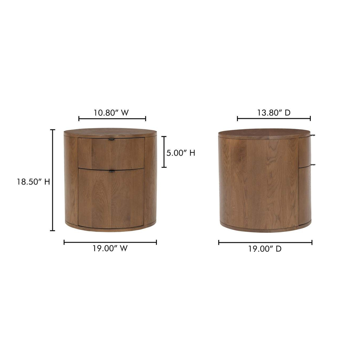 RP-1011-03 Theo Two Drawer Nightstand Brown