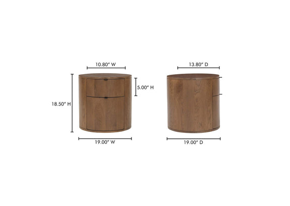 RP-1011-03 Theo Two Drawer Nightstand Brown