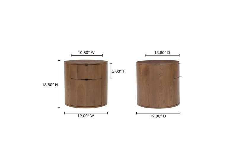RP-1011-03 Theo Two Drawer Nightstand Brown