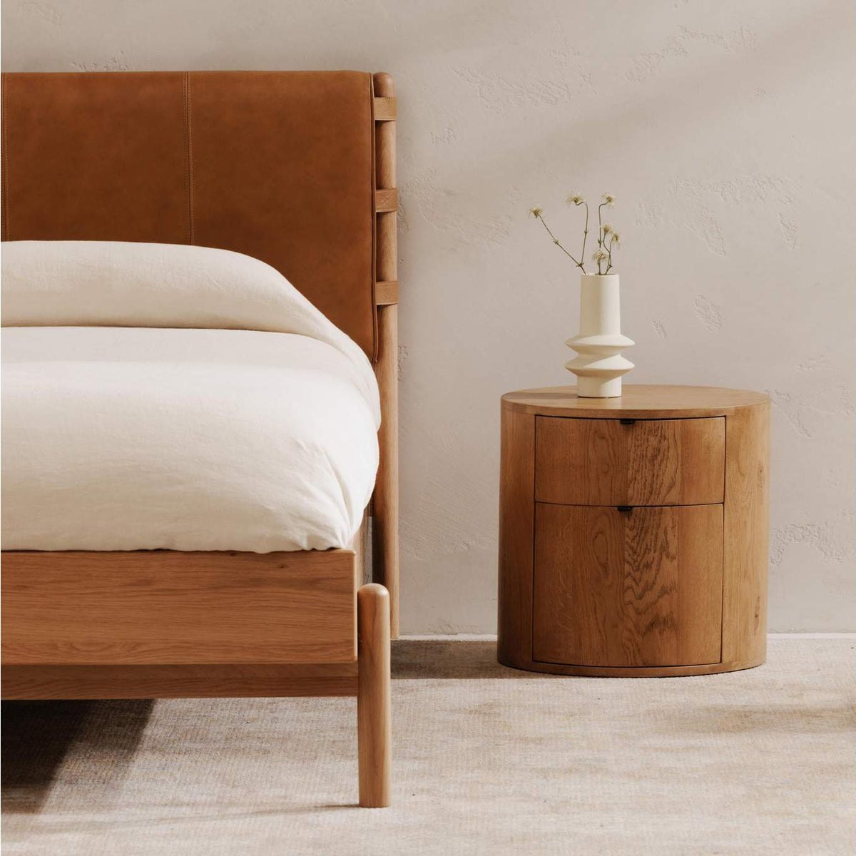 RP-1011-24 Theo Two Drawer Nightstand Natural