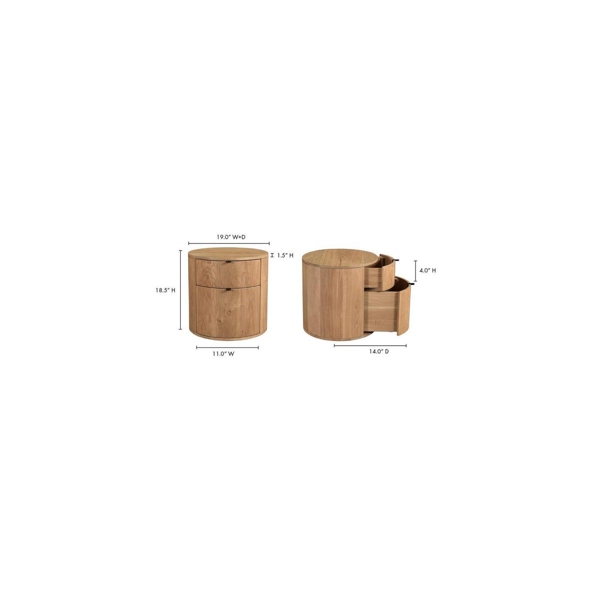 RP-1011-24 Theo Two Drawer Nightstand Natural