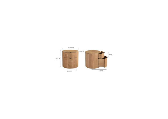 RP-1011-24 Theo Two Drawer Nightstand Natural
