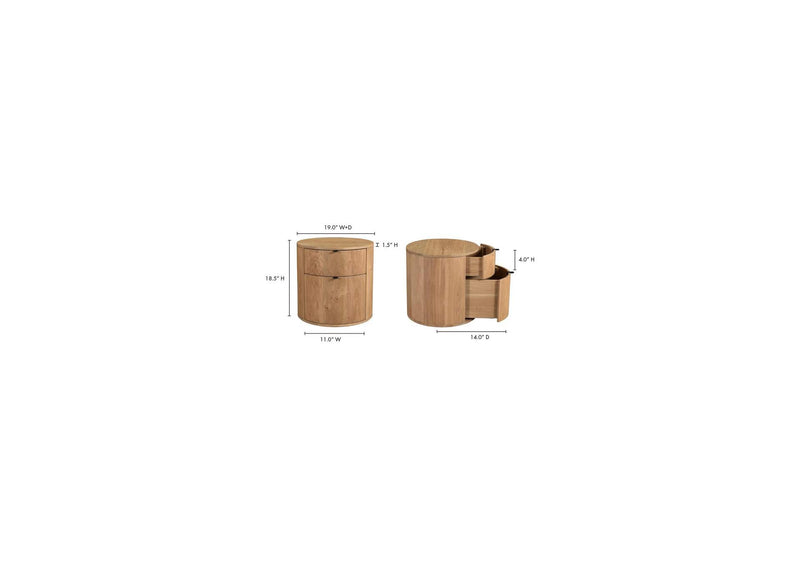 RP-1011-24 Theo Two Drawer Nightstand Natural