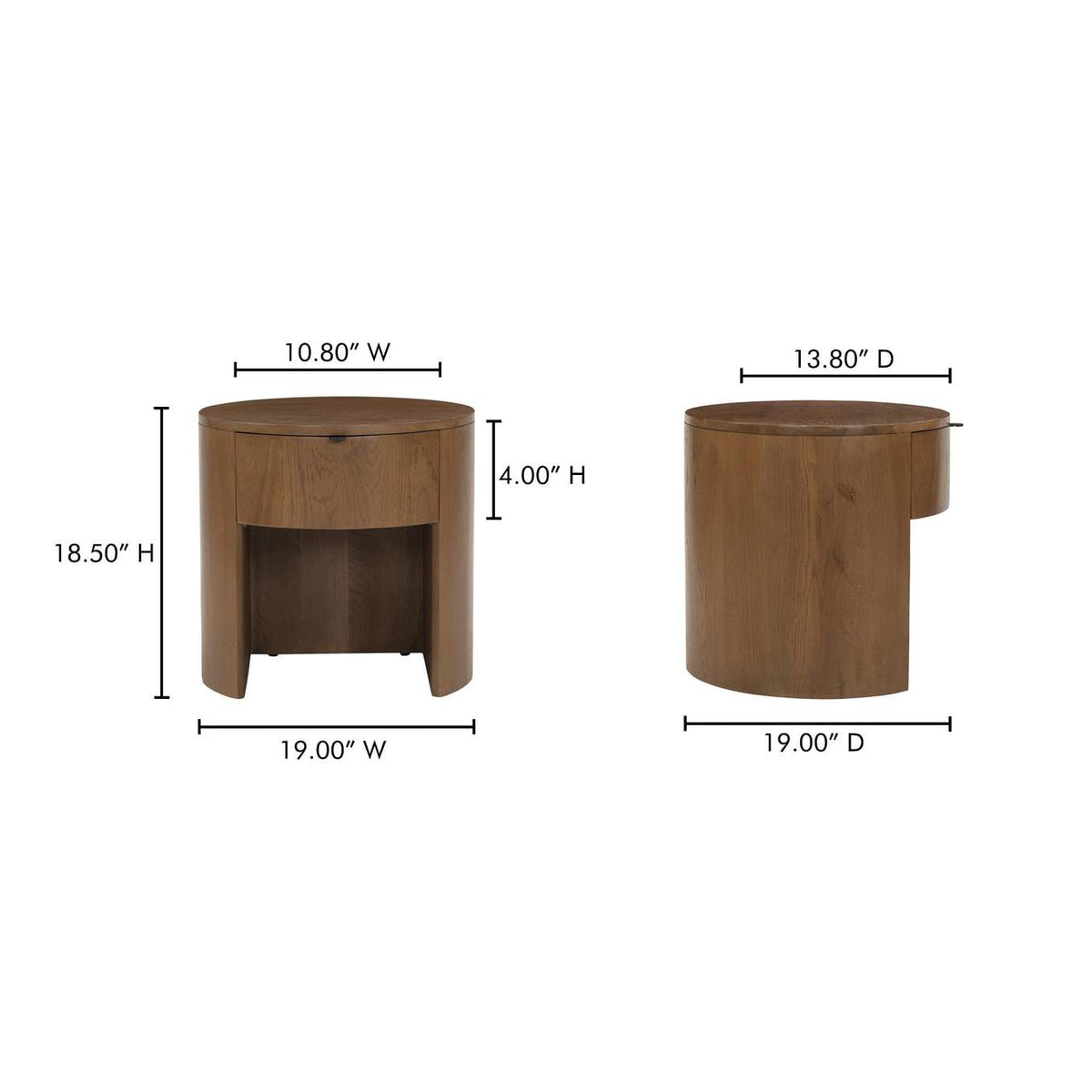 RP-1012-03 Theo One Drawer Nightstand Brown