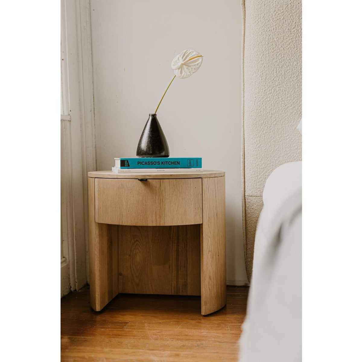 RP-1012-24 Theo One Drawer Nightstand Natural