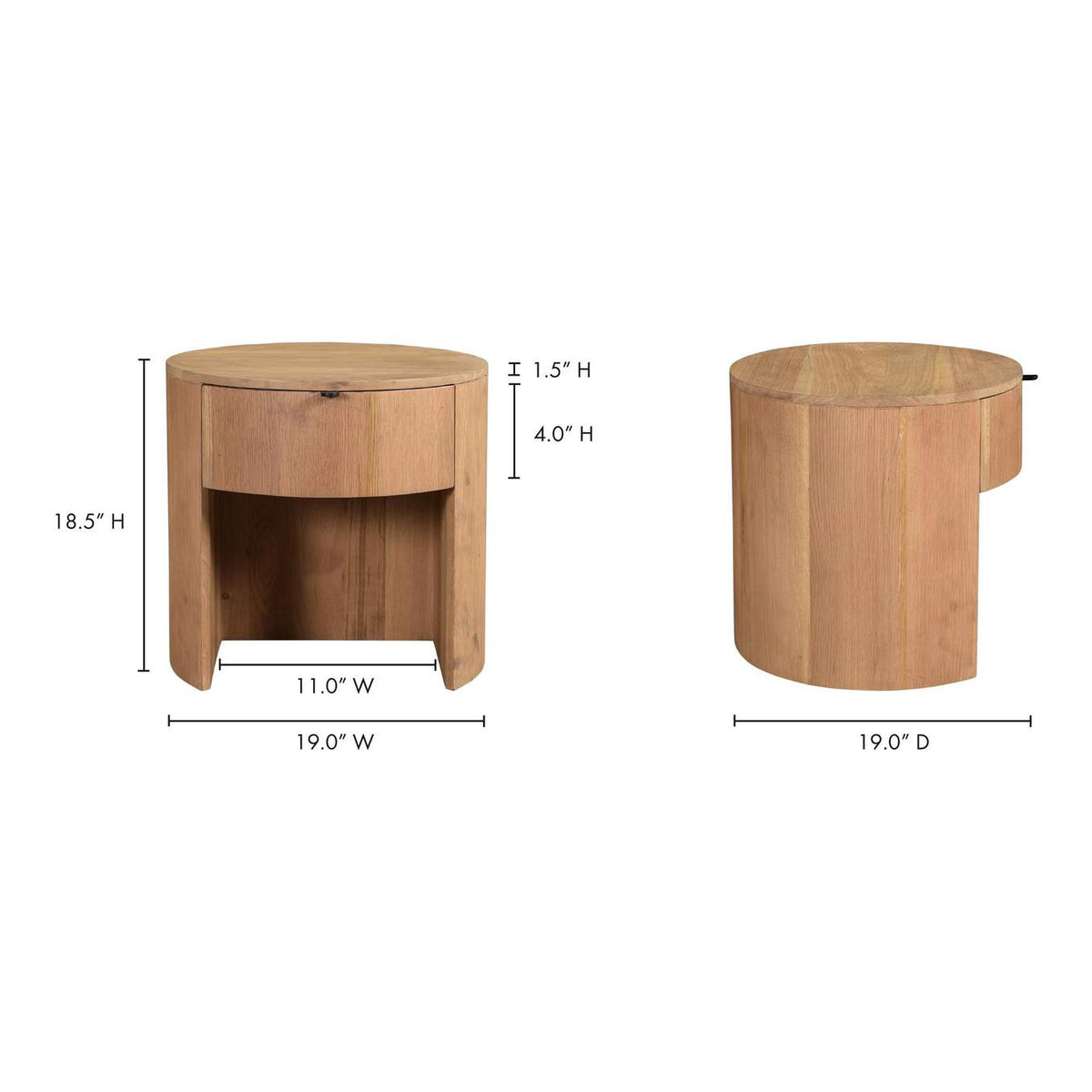 RP-1012-24 Theo One Drawer Nightstand Natural